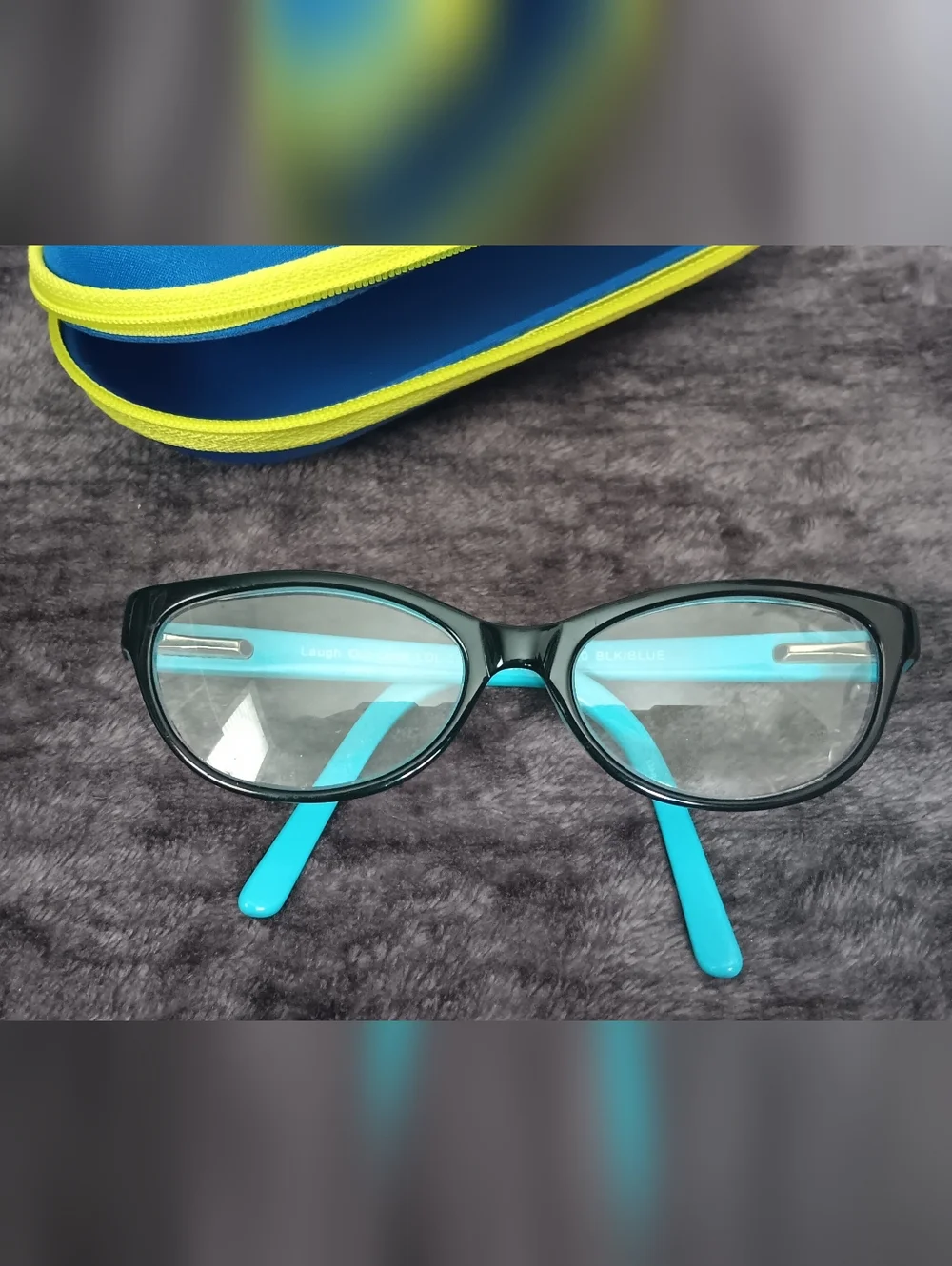 LOL- Cat Eye Black/Blue Plastic Full Rim Eyeglass/Sunglass Frames Kids 47-14-120